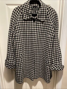 Kristen Blake houndstooth wool cashmere blend coat